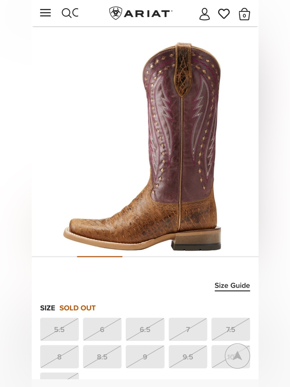 Callahan Western Boot size 7.5